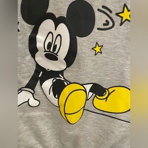 Disney Mickey Mouse Grey XS 0-2 Hoodie Sweatshirt Cotton Stars Lounge Wear Fall